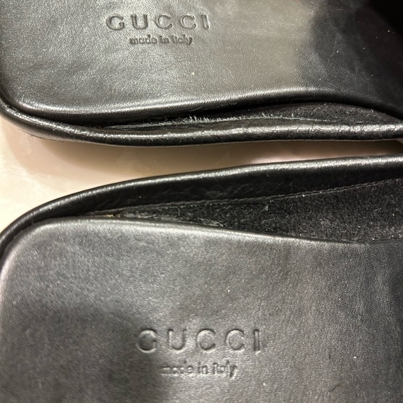 Gucci Leather Slippers / Slides, black, buckle detail, 110104, Size 8 - Picture 8 of 14